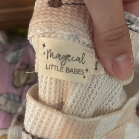 Patterned Pajama Set - Cream and Brown